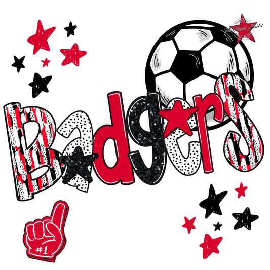 Badgers Soccer Scrape-Red