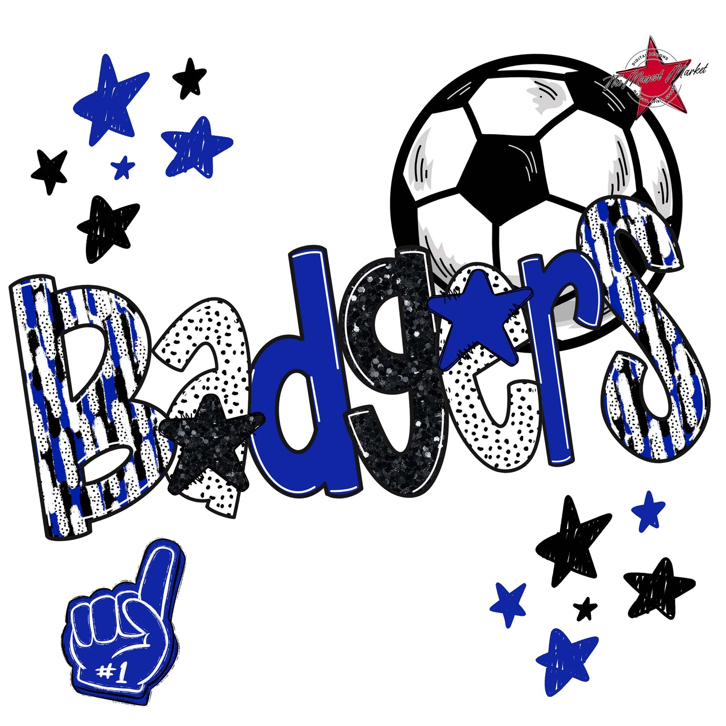 Badgers Soccer Scrape-Royal Blue
