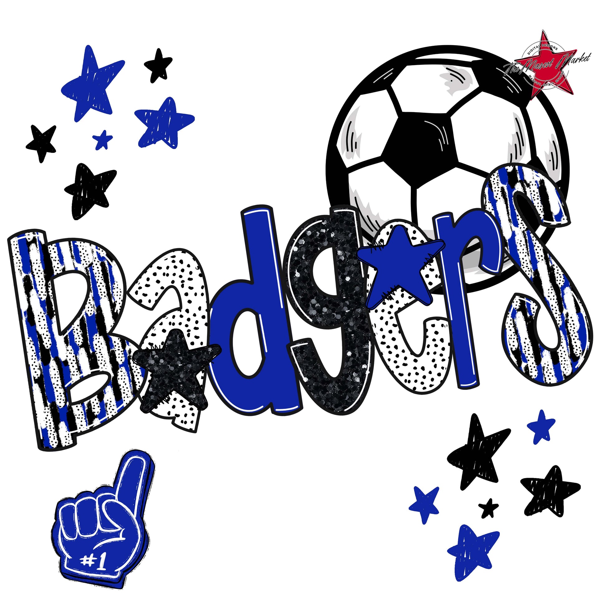 Badgers Soccer Scrape-Royal Blue