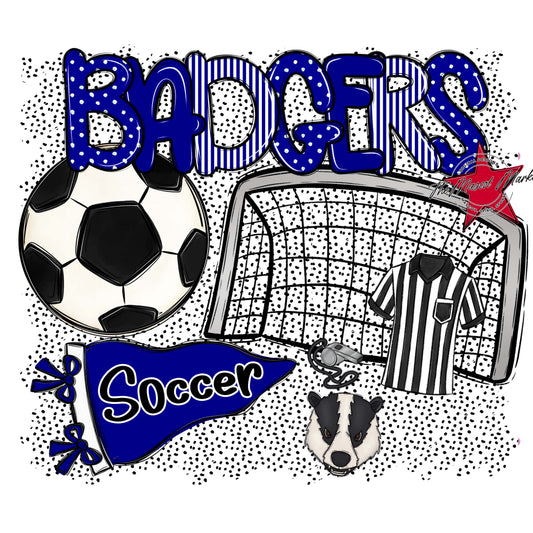 Badgers Soccer Spirit-Blue