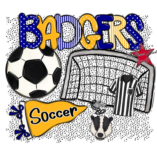 Badgers Soccer Spirit-Blue & Yellow