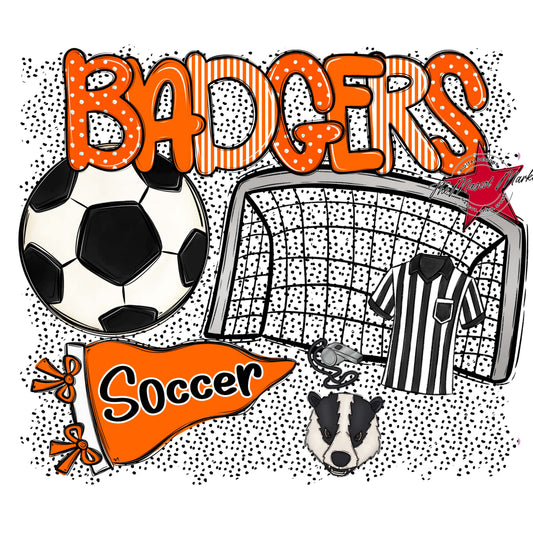 Badgers Soccer Spirit-Orange
