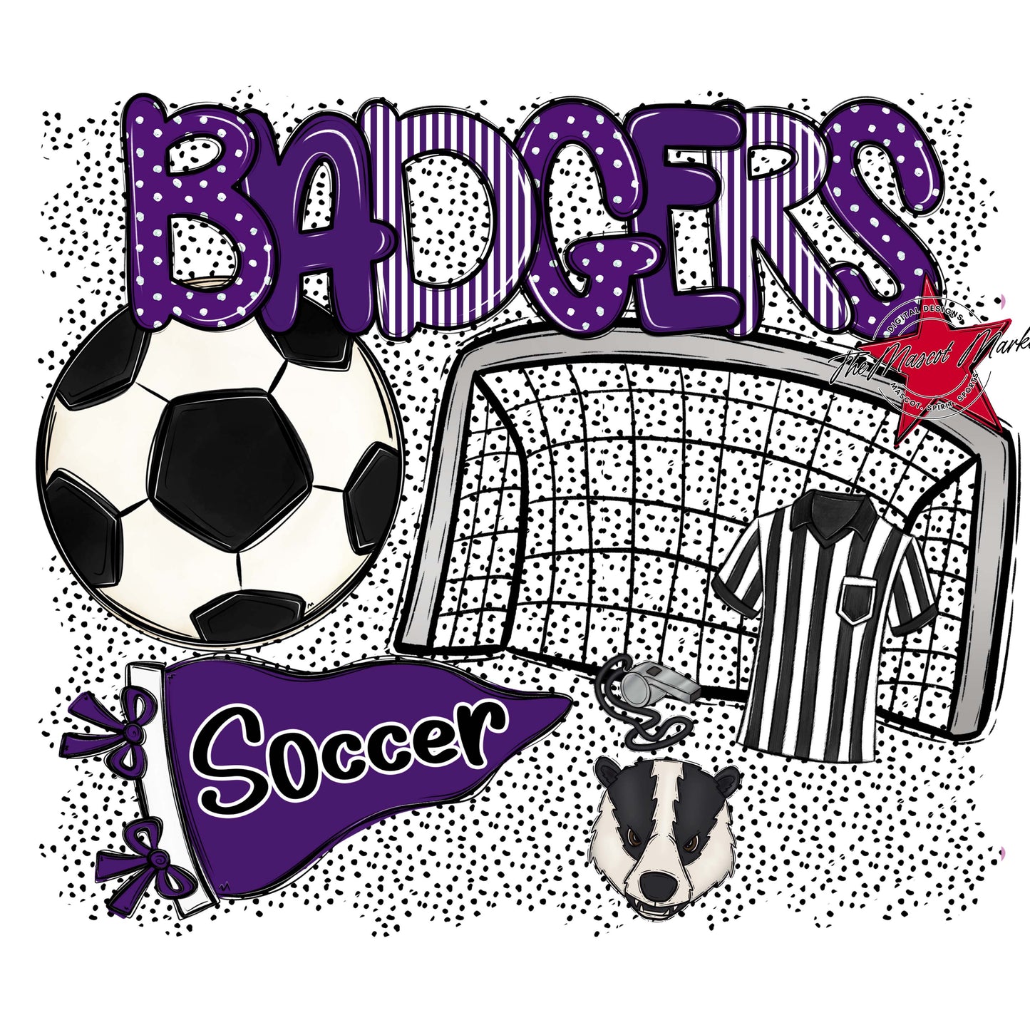 Badgers Soccer Spirit-Purple