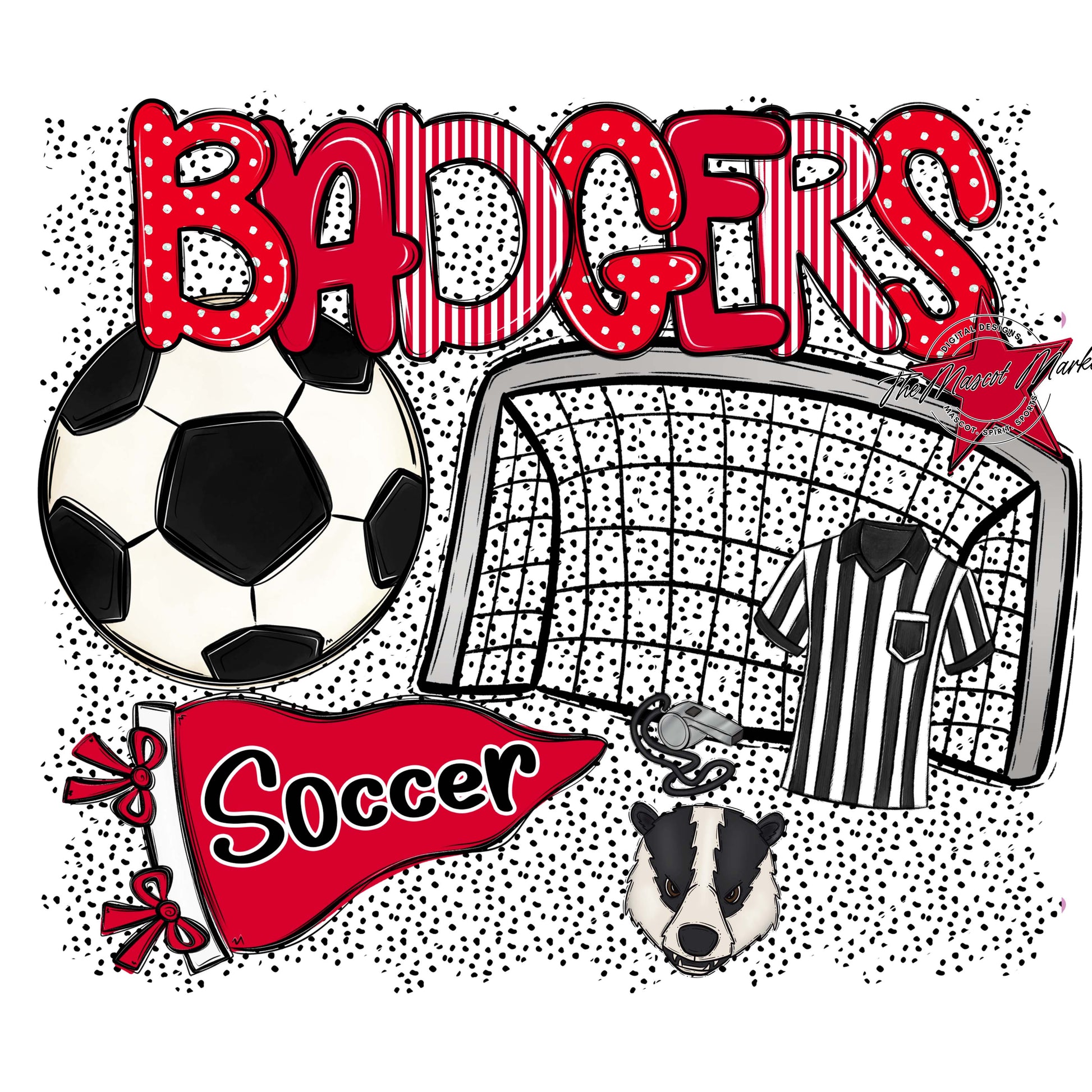 Badgers Soccer Spirit-Red