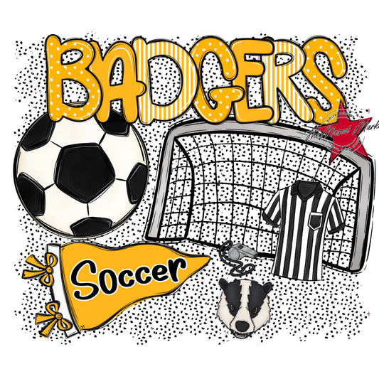Badgers Soccer Spirit-Yellow
