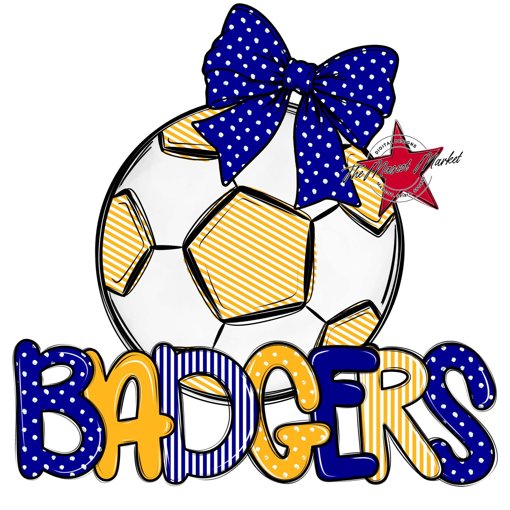Badgers Soccer Spirit Design-Blue & Yellow