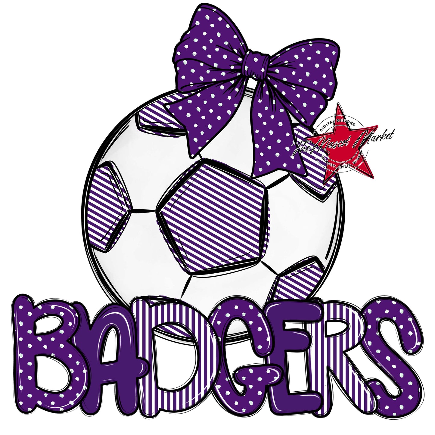 Badgers Soccer Spirit Design-Purple