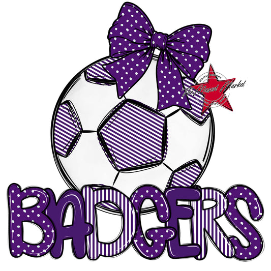 Badgers Soccer Spirit Design-Purple