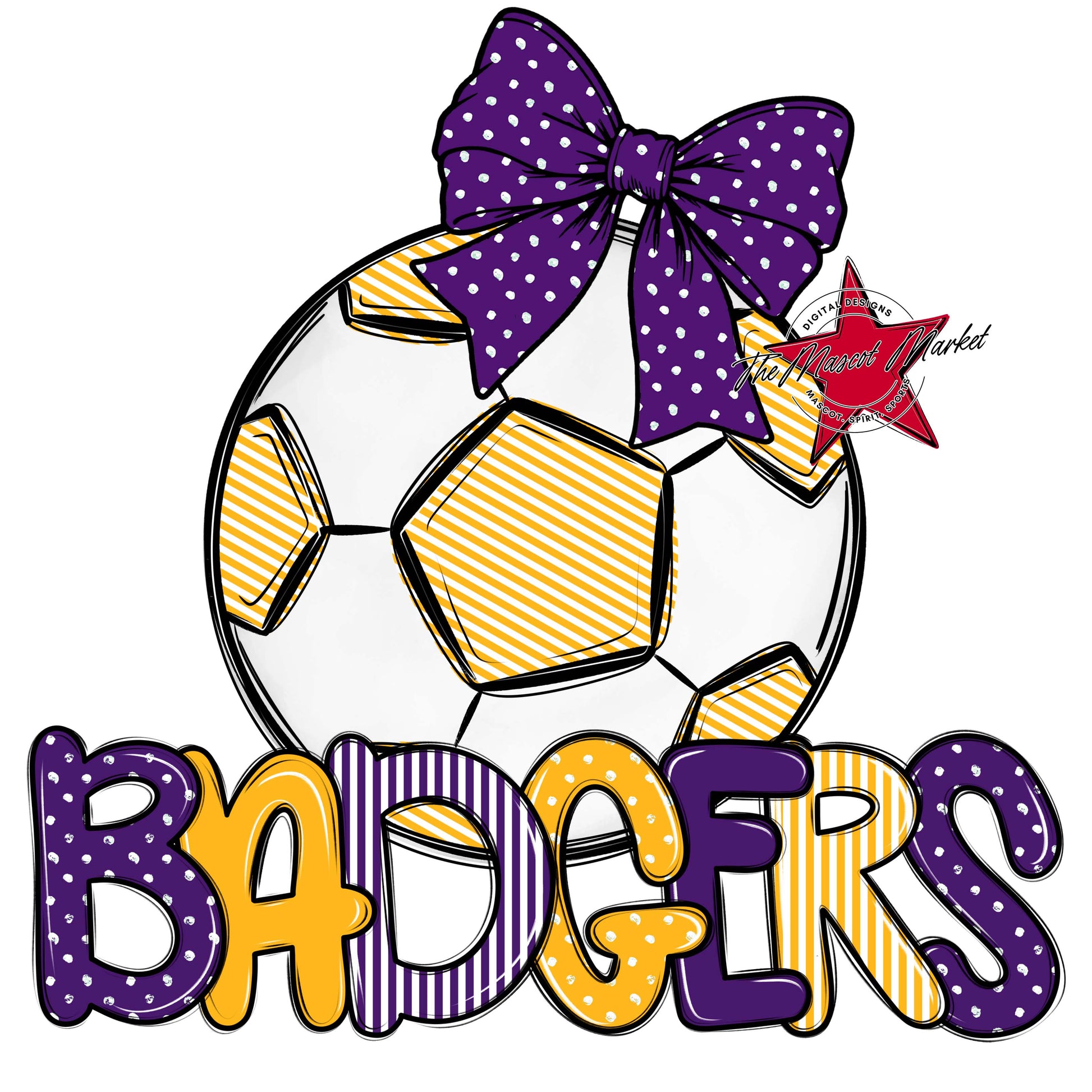 Badgers Soccer Spirit Design-Purple & Yellow