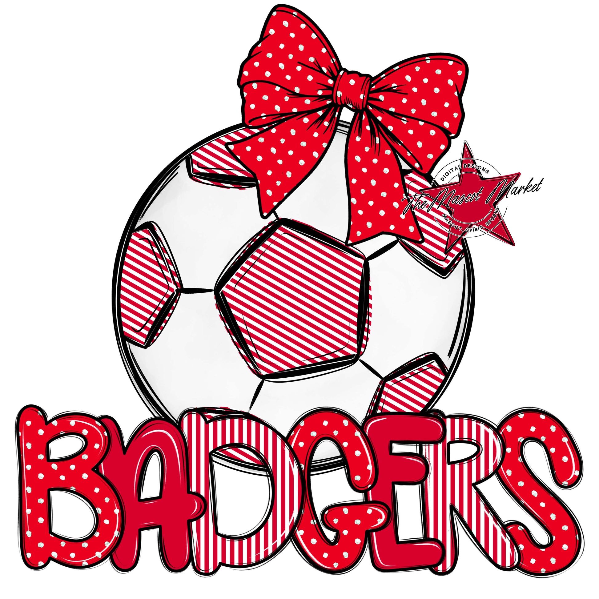 Badgers Soccer Spirit Design-Red