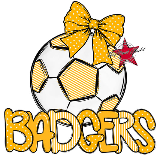 Badgers Soccer Spirit Design-Yellow