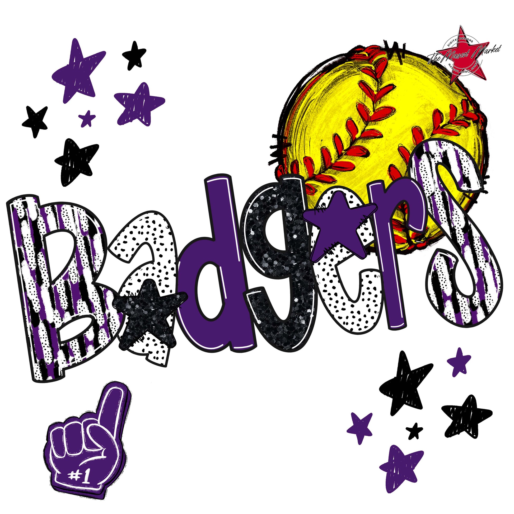 Badgers Softball Scrape-Purple