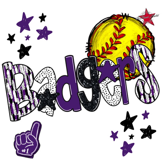 Badgers Softball Scrape-Purple