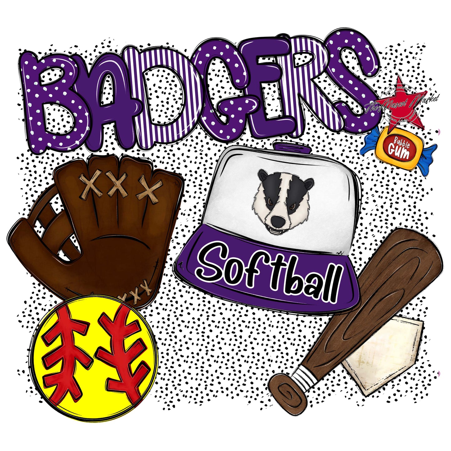 Badgers Softball Spirit-Purple