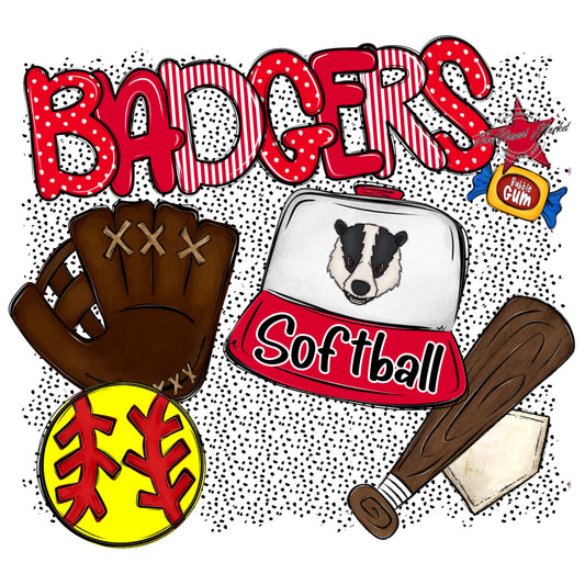 Badgers Softball Spirit-Red