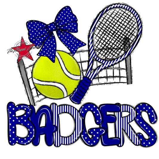 Badgers Tennis Spirit Design-Blue