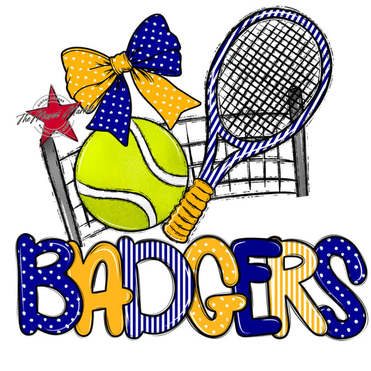 Badgers Tennis Spirit Design-Blue & Yellow