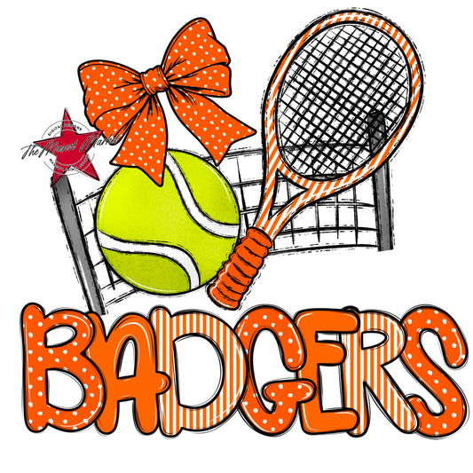 Badgers Tennis Spirit Design-Orange