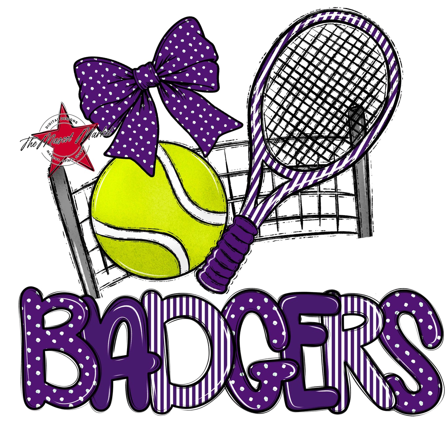 Badgers Tennis Spirit Design-Purple