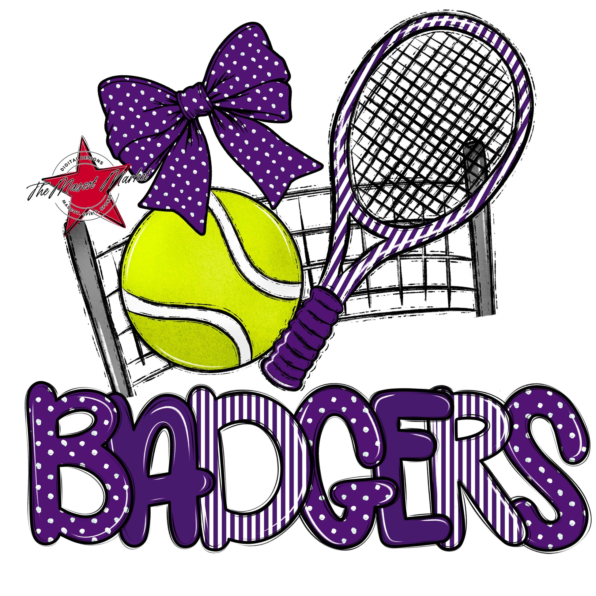 Badgers Tennis Spirit Design-Purple