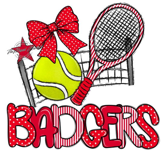 Badgers Tennis Spirit Design-Red