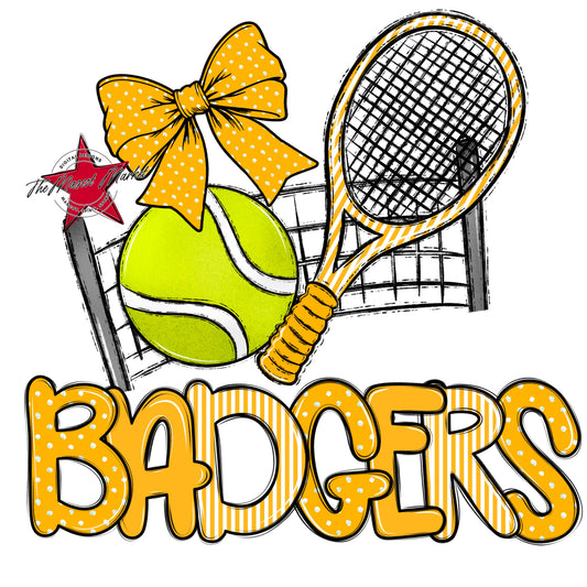 Badgers Tennis Spirit Design-Yellow