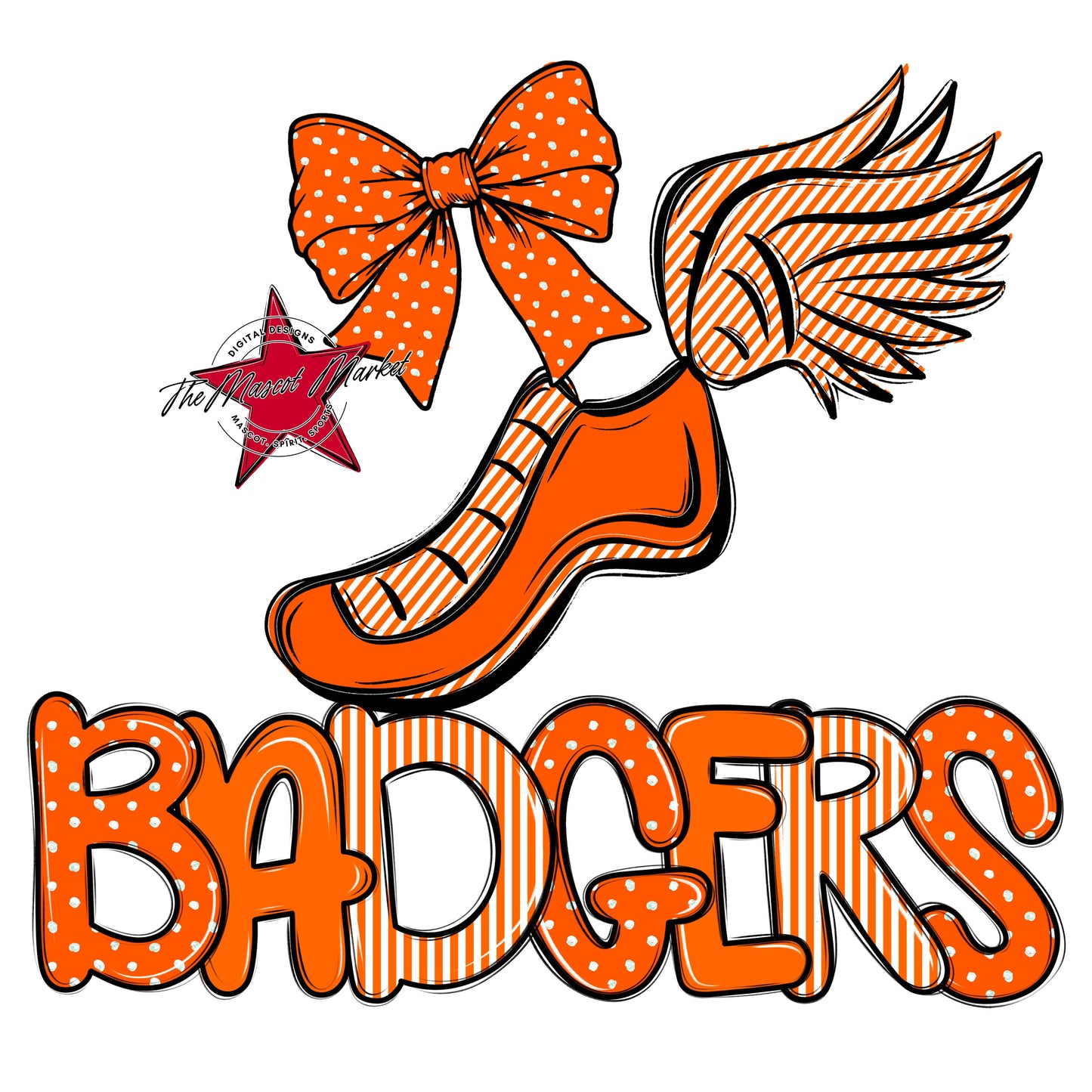 Badgers Track Spirit Design-Orange