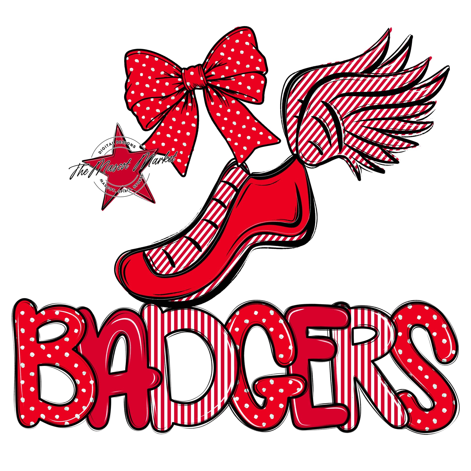 Badgers Track Spirit Design-Red