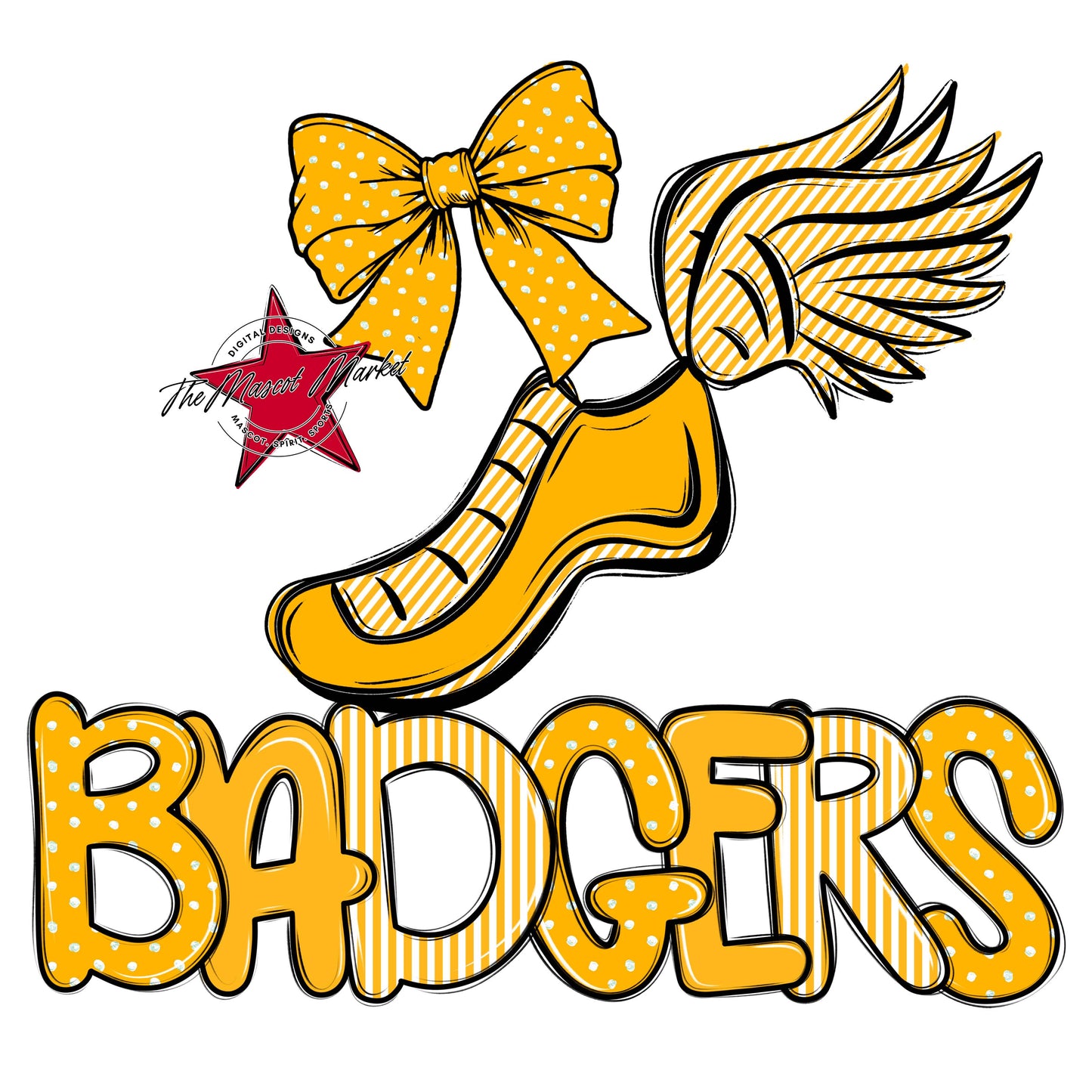 Badgers Track Spirit Design-Yellow