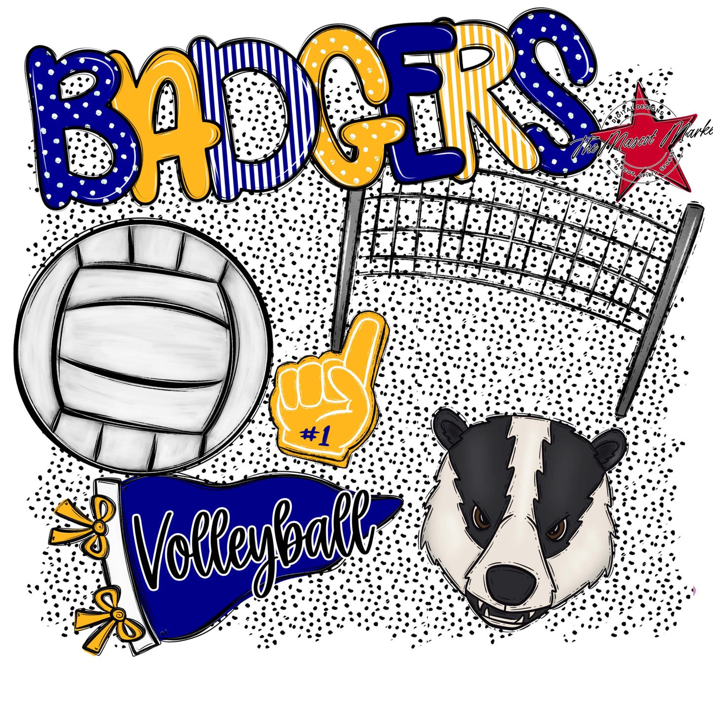 Badgers Volleyball Spirit-Blue & Yellow