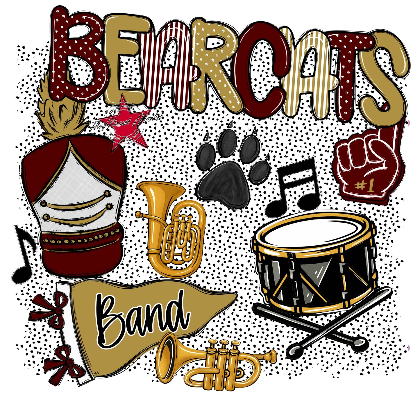 Bearcats Band Spirit-Maroon & Gold