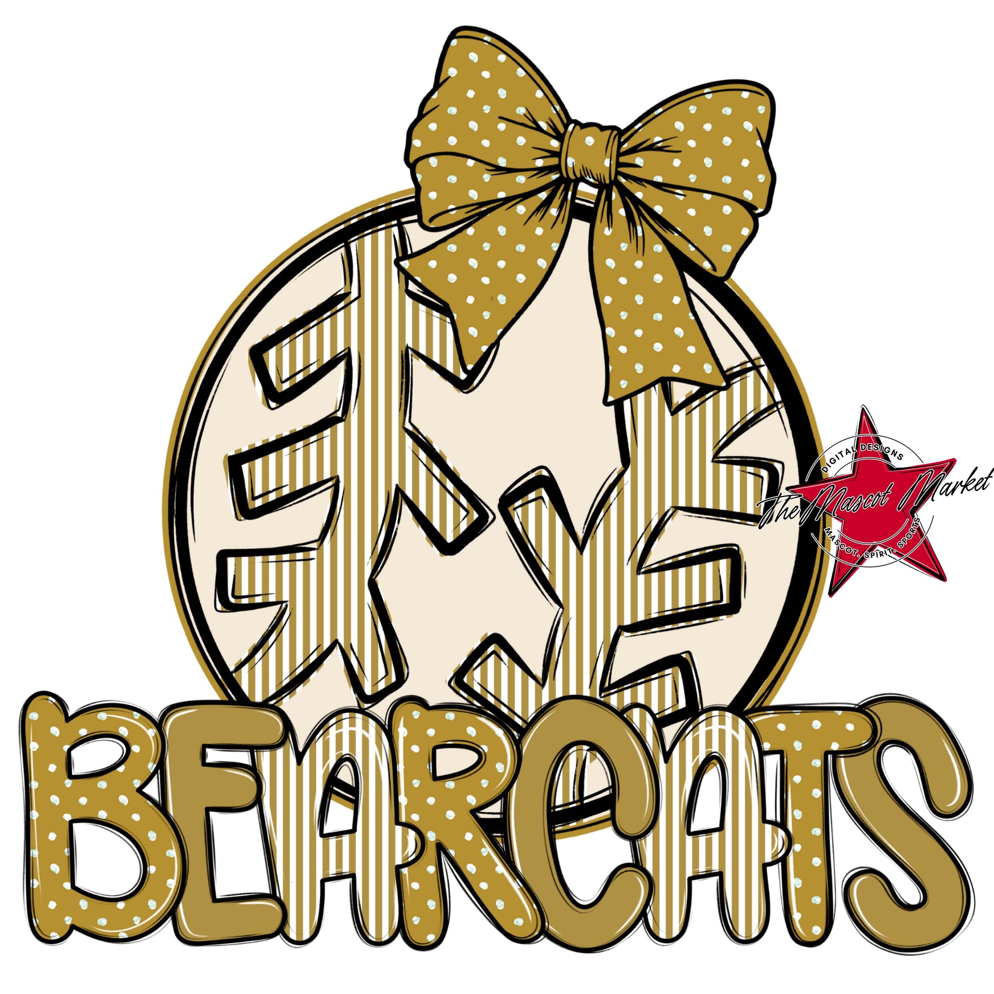 Bearcats Baseball-Softball Spirit Design-Gold