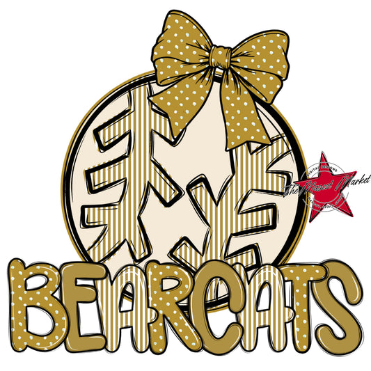 Bearcats Baseball-Softball Spirit Design-Gold