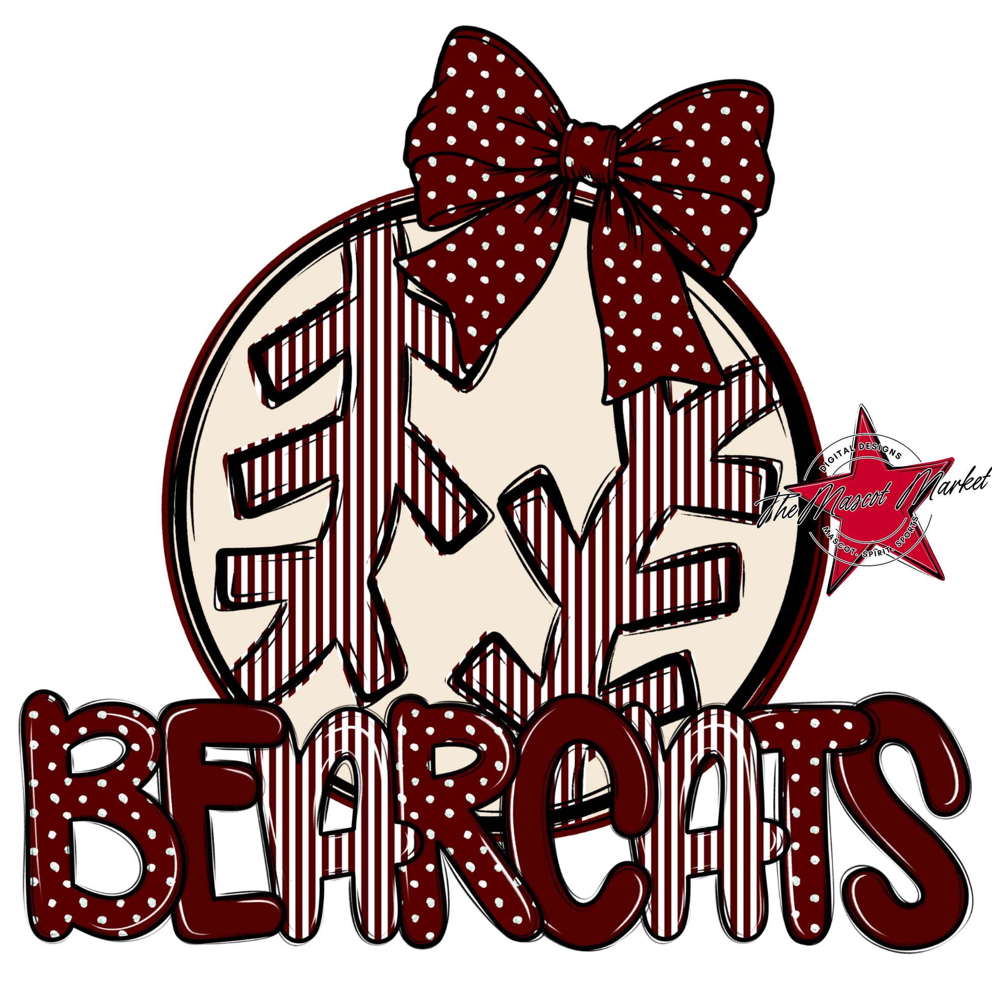 Bearcats Baseball-Softball Spirit Design-Maroon