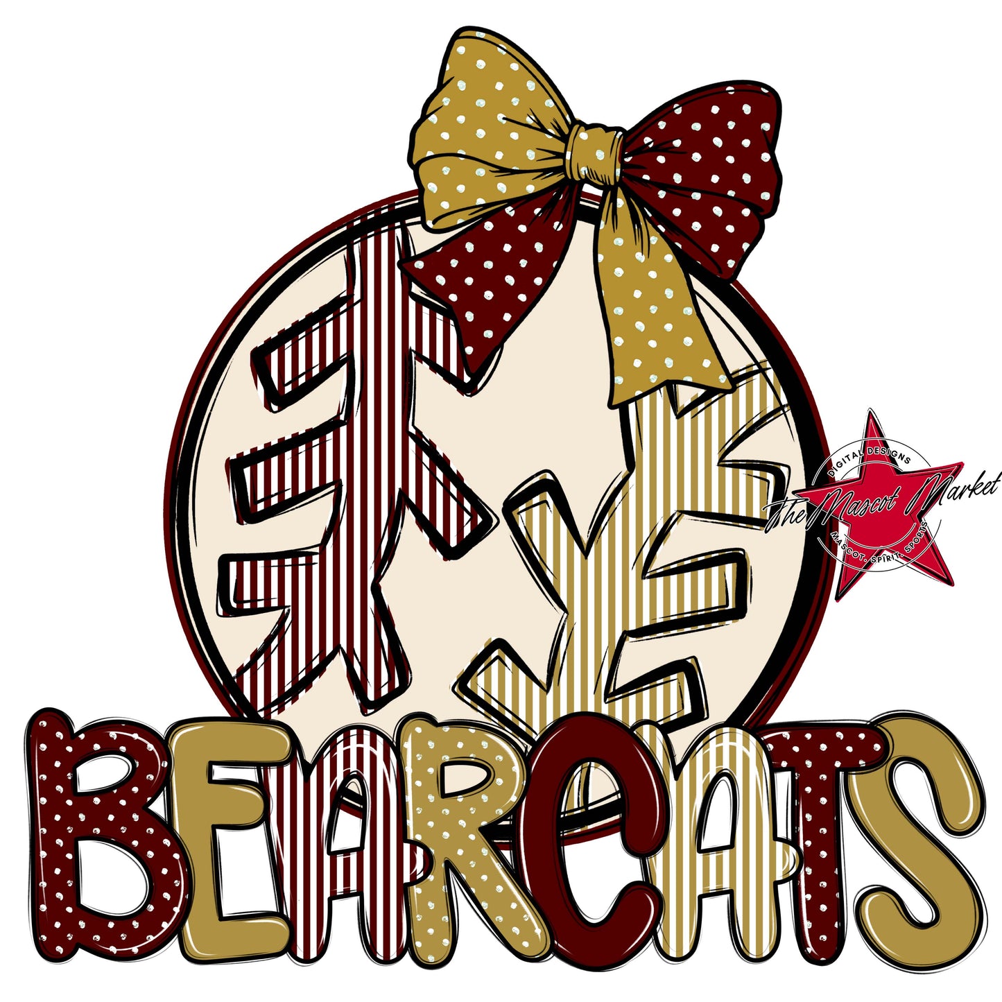 Bearcats Baseball-Softball Spirit Design-Maroon & Gold