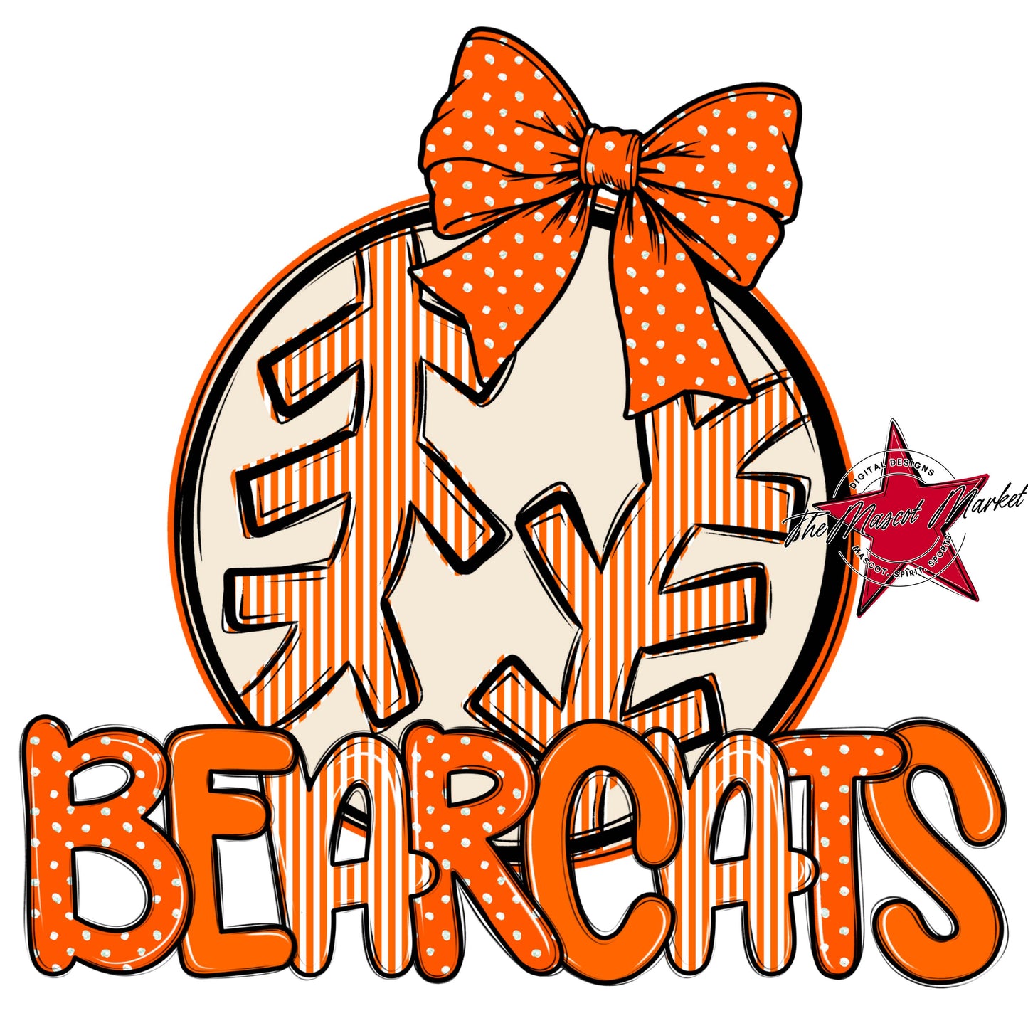 Bearcats Baseball-Softball Spirit Design-Orange