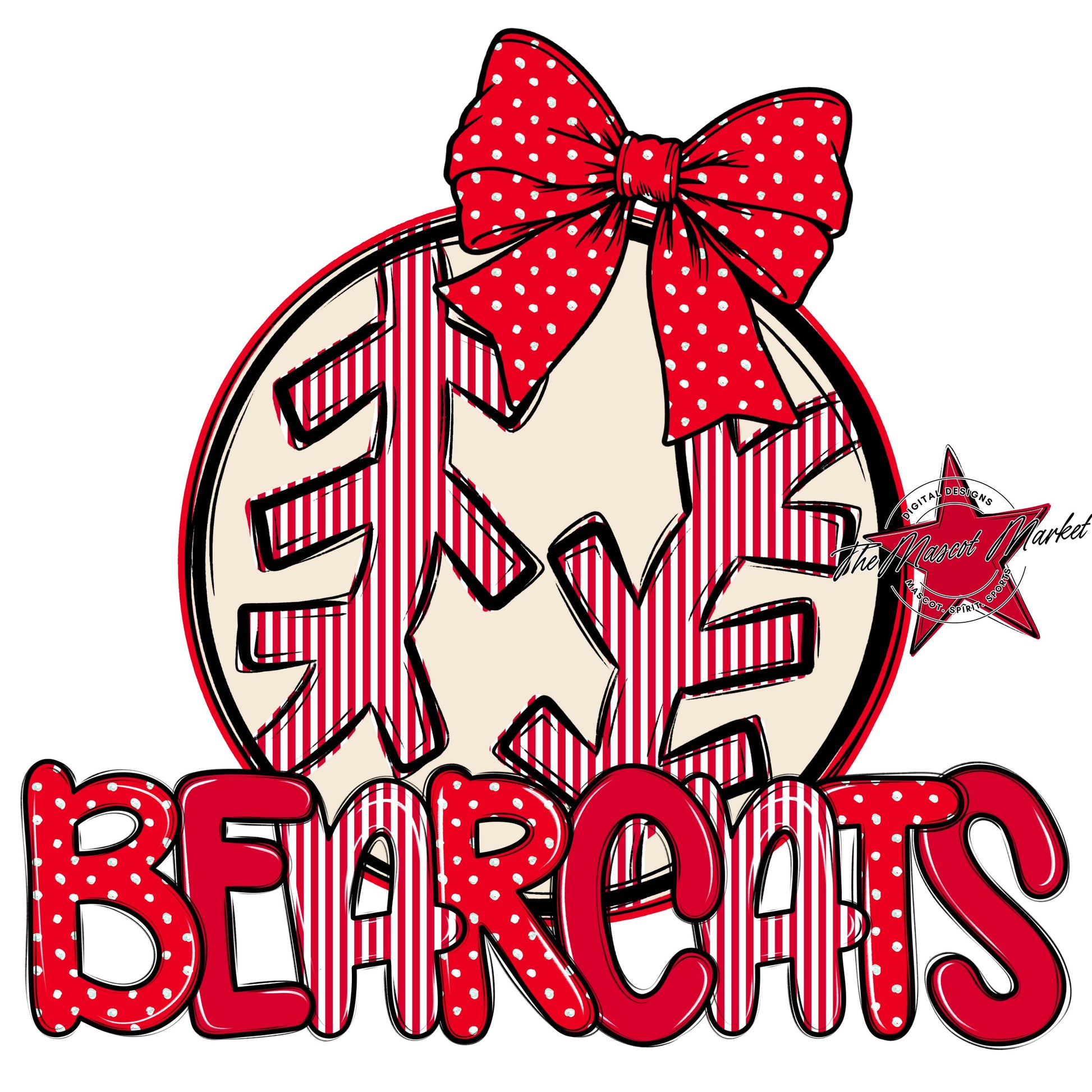 Bearcats Baseball-Softball Spirit Design-Red