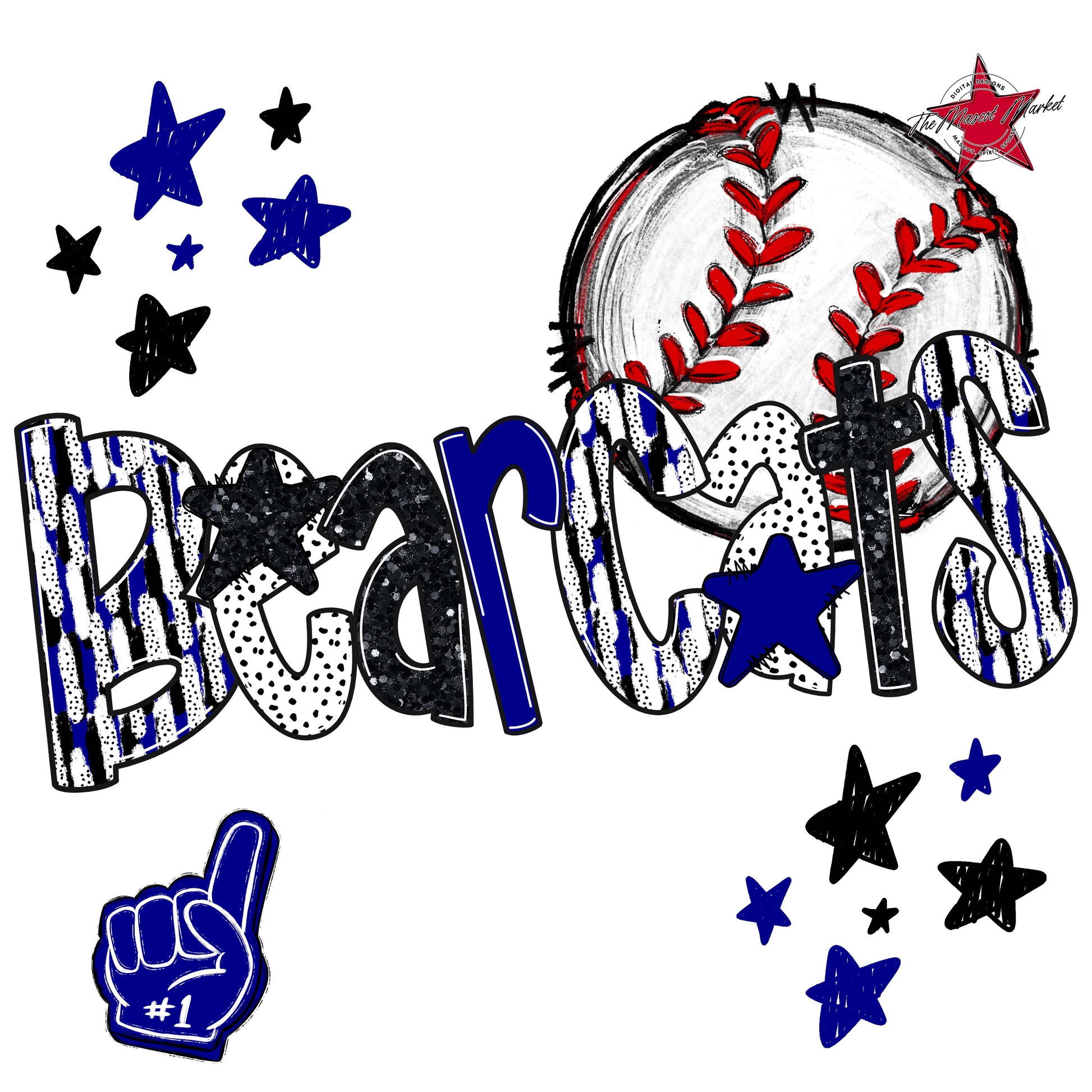 Bearcats Baseball Scrape-Blue
