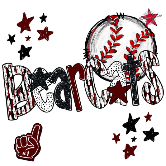 Bearcats Baseball Scrape-Maroon