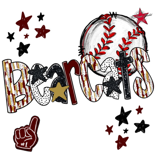 Bearcats Baseball Scrape-Maroon & Gold
