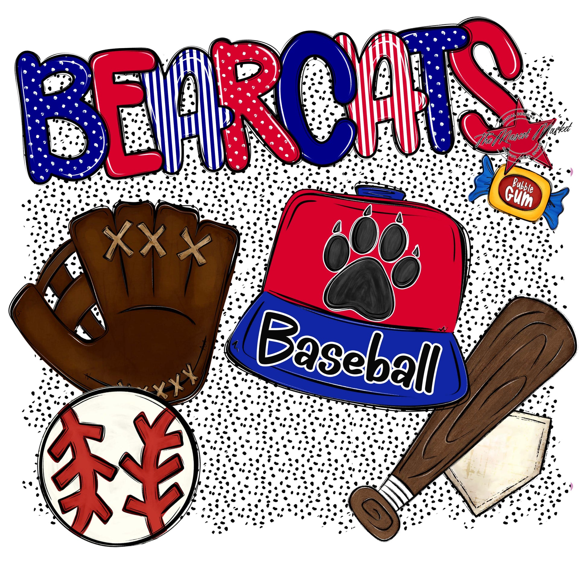 Bearcats Baseball Spirit-Blue & Red