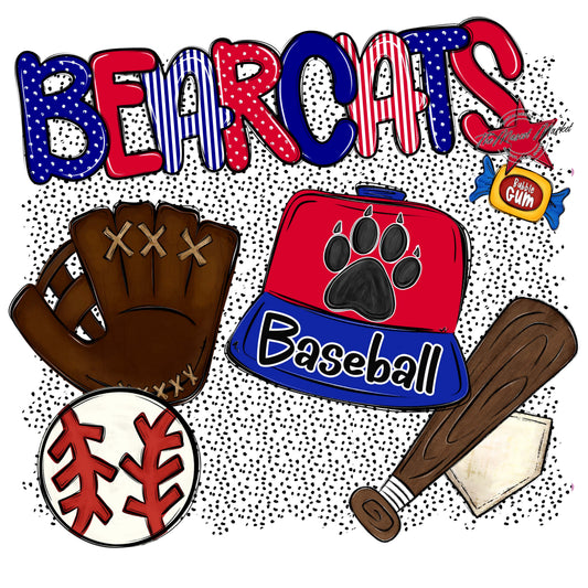 Bearcats Baseball Spirit-Blue & Red