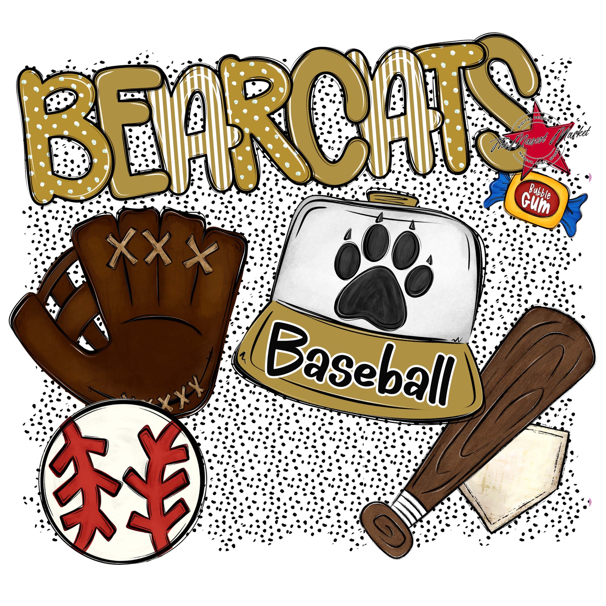 Bearcats Baseball Spirit-Gold