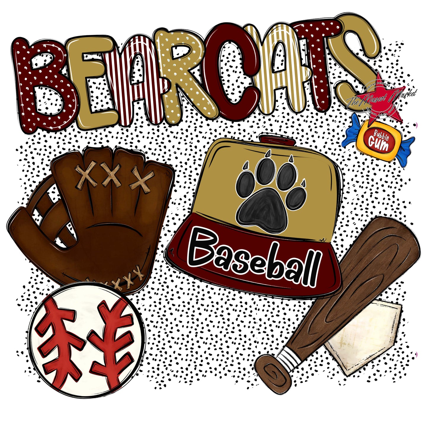 Bearcats Baseball Spirit-Maroon & Gold