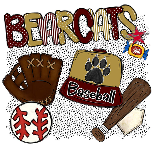 Bearcats Baseball Spirit-Maroon & Gold