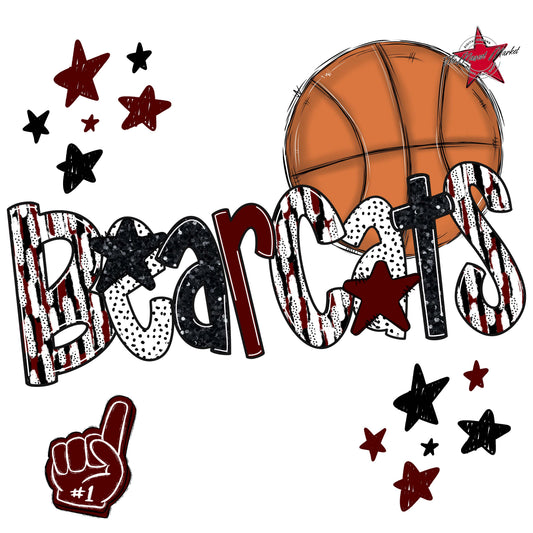 Bearcats Basketball Scrape-Maroon