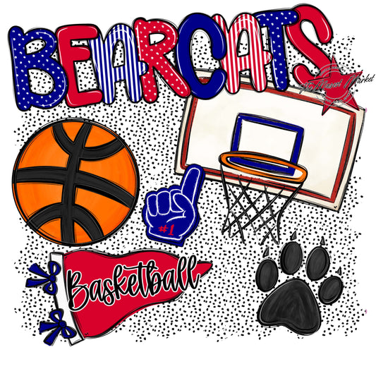 Bearcats Basketball Spirit-Blue & Red