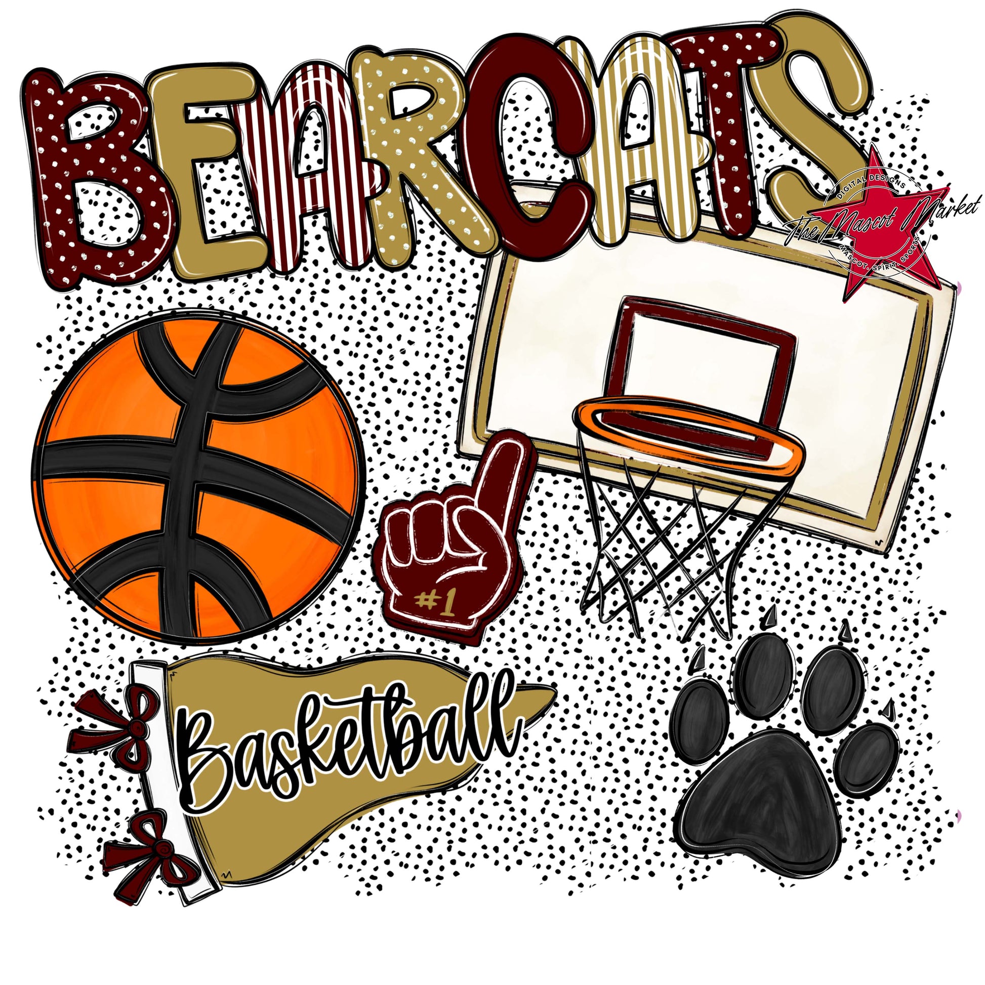 Bearcats Basketball Spirit-Maroon & Gold