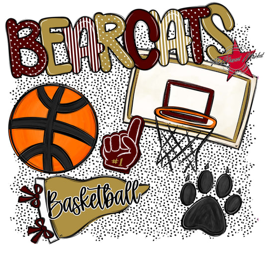 Bearcats Basketball Spirit-Maroon & Gold