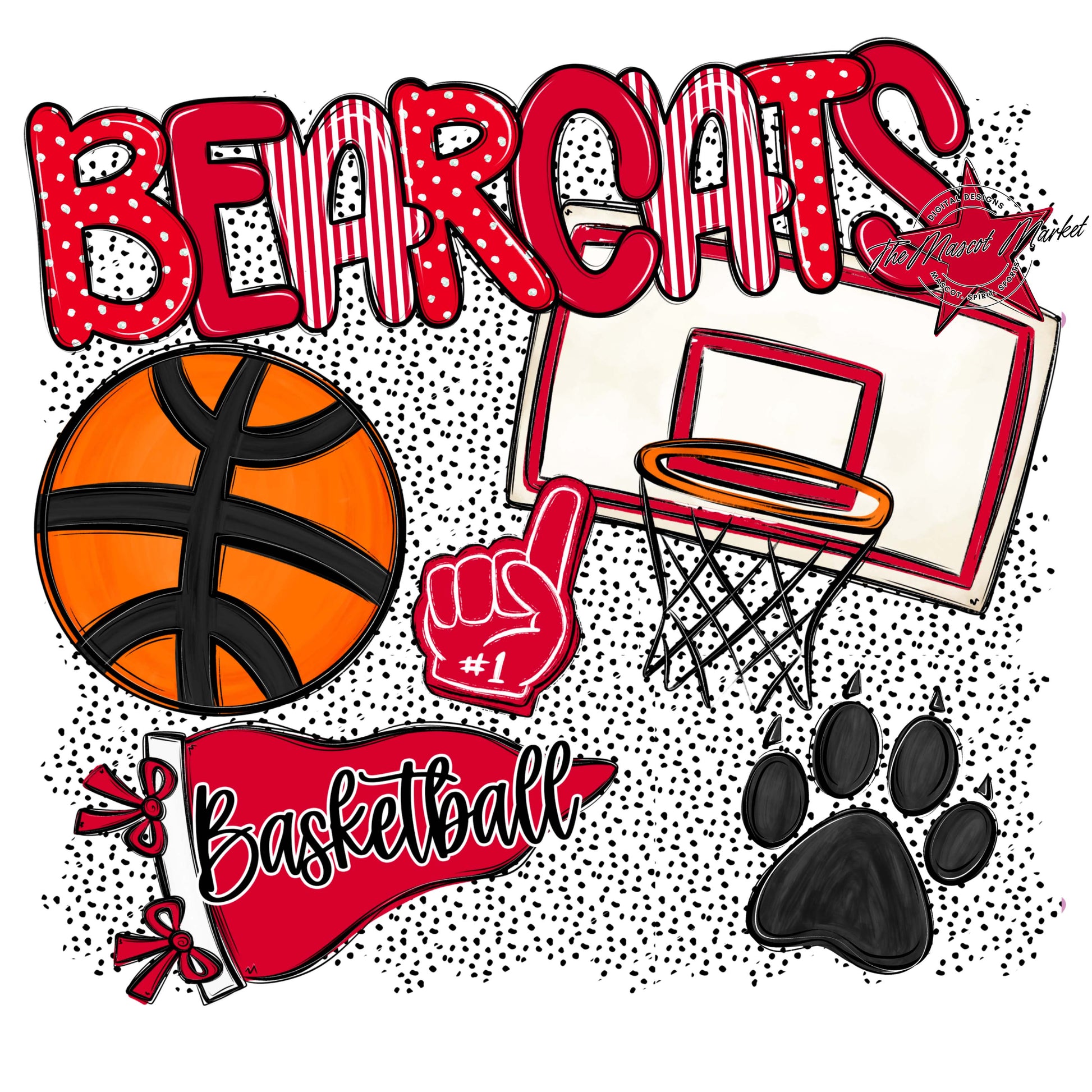 Bearcats Basketball Spirit-Red